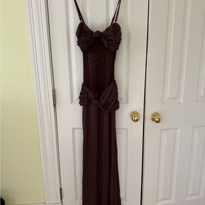 Elegant Brown Maxi Dress